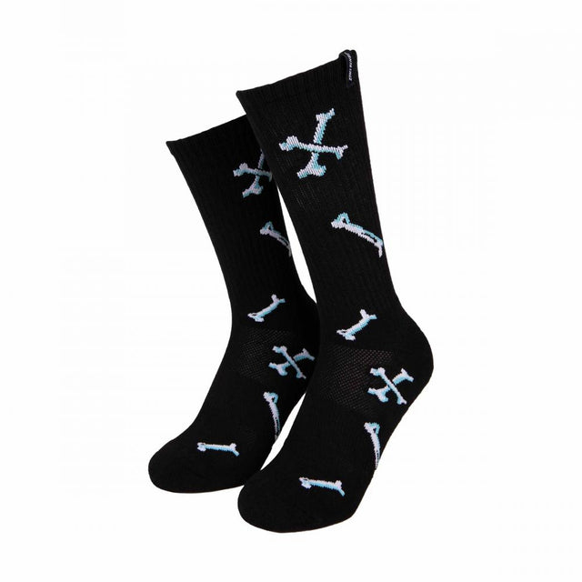 Chaussettes Santa Cruz Salba Bones Sock (2 Pack) Black & White