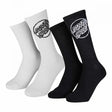 Chaussettes Santa Cruz Opus Dot Socks (2 pack) White & Black