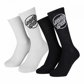 Chaussettes Santa Cruz Opus Dot Socks (2 pack) White & Black