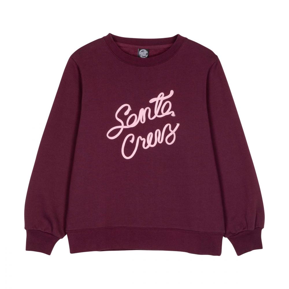 Sweat col rond femme Santa Cruz Ribbon Script Front Dark Cherry