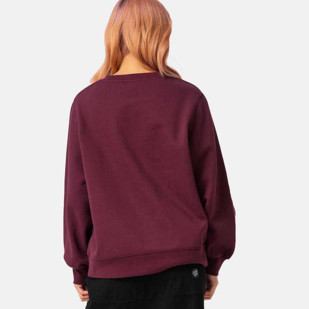 Sweat col rond femme Santa Cruz Ribbon Script Front Dark Cherry
