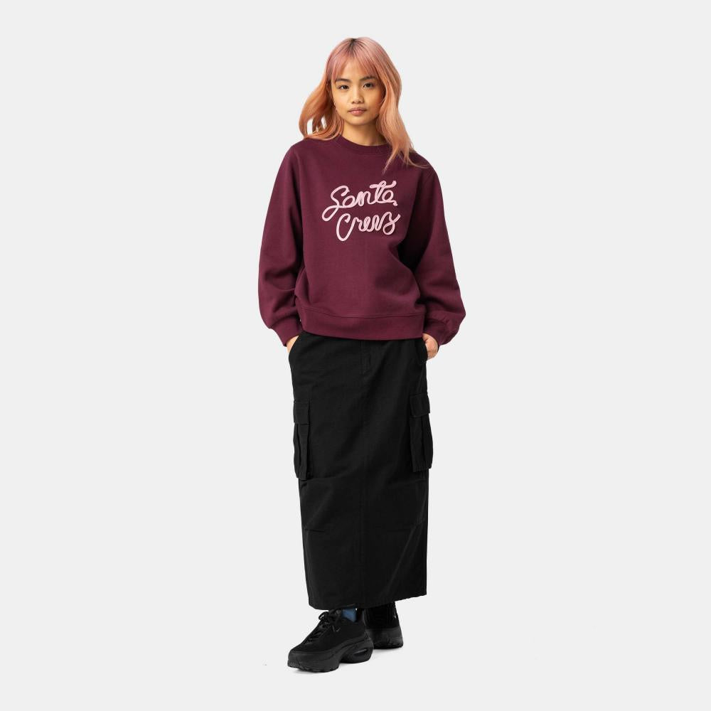 Sweat col rond femme Santa Cruz Ribbon Script Front Dark Cherry