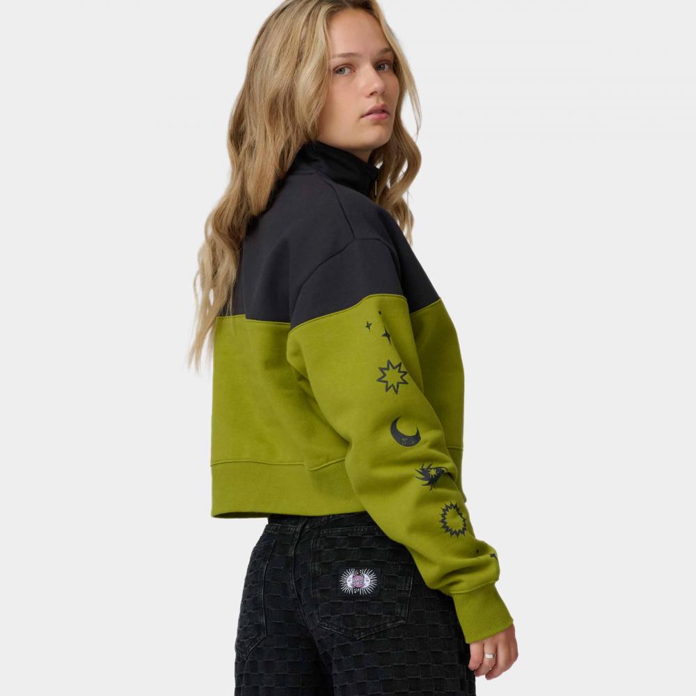 Sweat col rond femme Santa Cruz Split Sun Quarter Black Wash / Pesto
