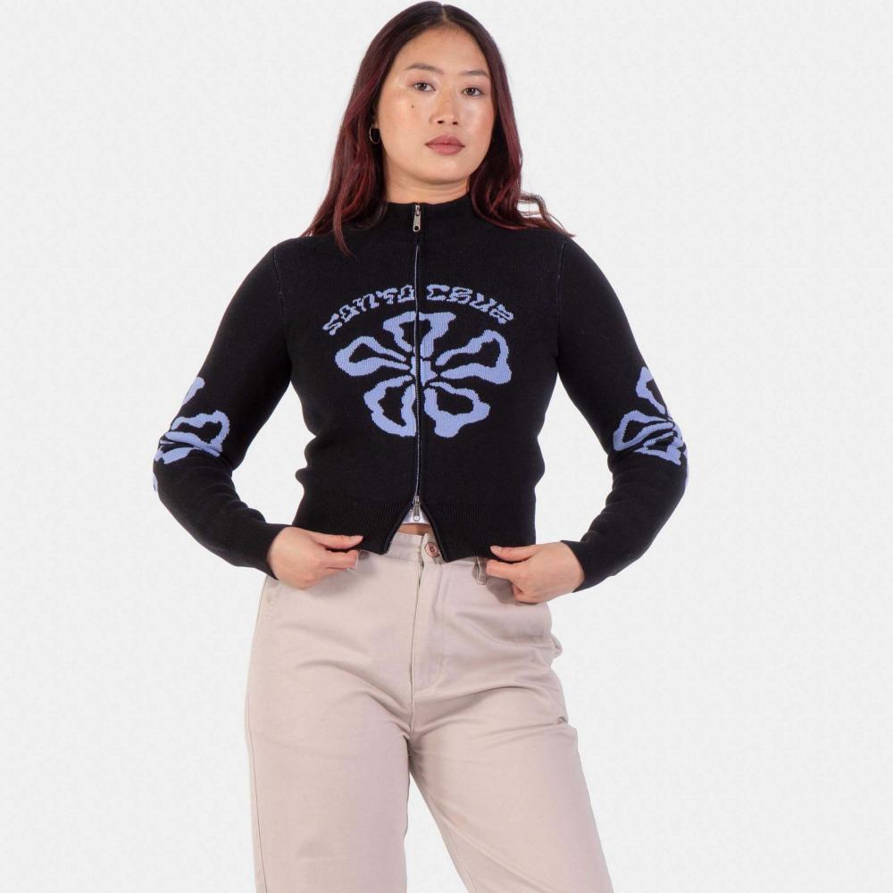 Veste de survêtement femme Santa Cruz Flower Knit Black Wash