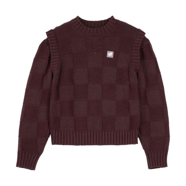 Pull femme Santa Cruz Check 2-in-1 Knit Cocoa Powder