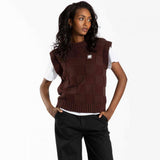 Pull femme Santa Cruz Check 2-in-1 Knit Cocoa Powder