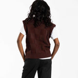 Pull femme Santa Cruz Check 2-in-1 Knit Cocoa Powder