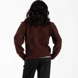 Pull femme Santa Cruz Check 2-in-1 Knit Cocoa Powder