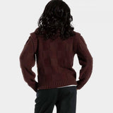 Pull femme Santa Cruz Check 2-in-1 Knit Cocoa Powder