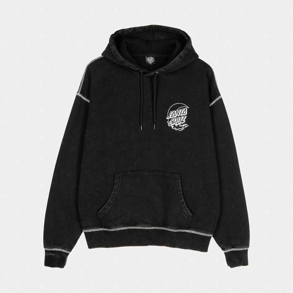 Sweat à capuche femme Santa Cruz Moon Dot Reflection Front Black Acid Wash