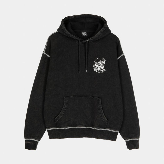 Sweat à capuche femme Santa Cruz Moon Dot Reflection Front Black Acid Wash