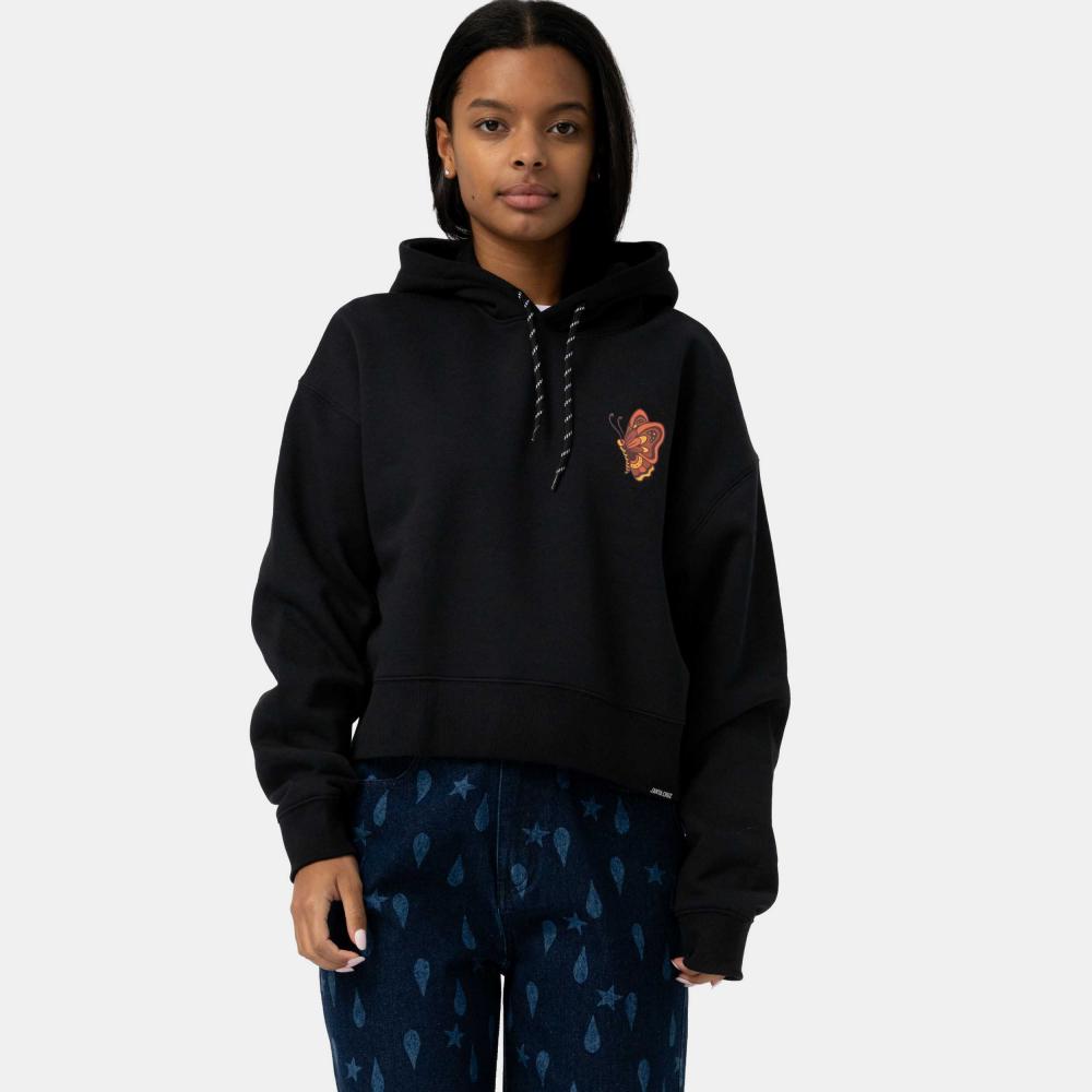 Sweat à capuche femme Santa Cruz Field Check Butterfly Black