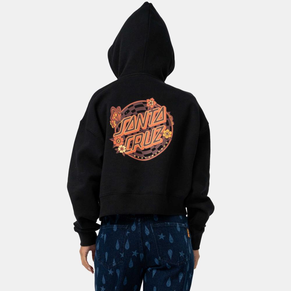 Sweat à capuche femme Santa Cruz Field Check Butterfly Black