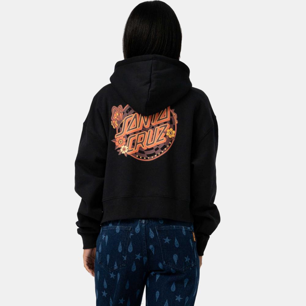 Sweat à capuche femme Santa Cruz Field Check Butterfly Black