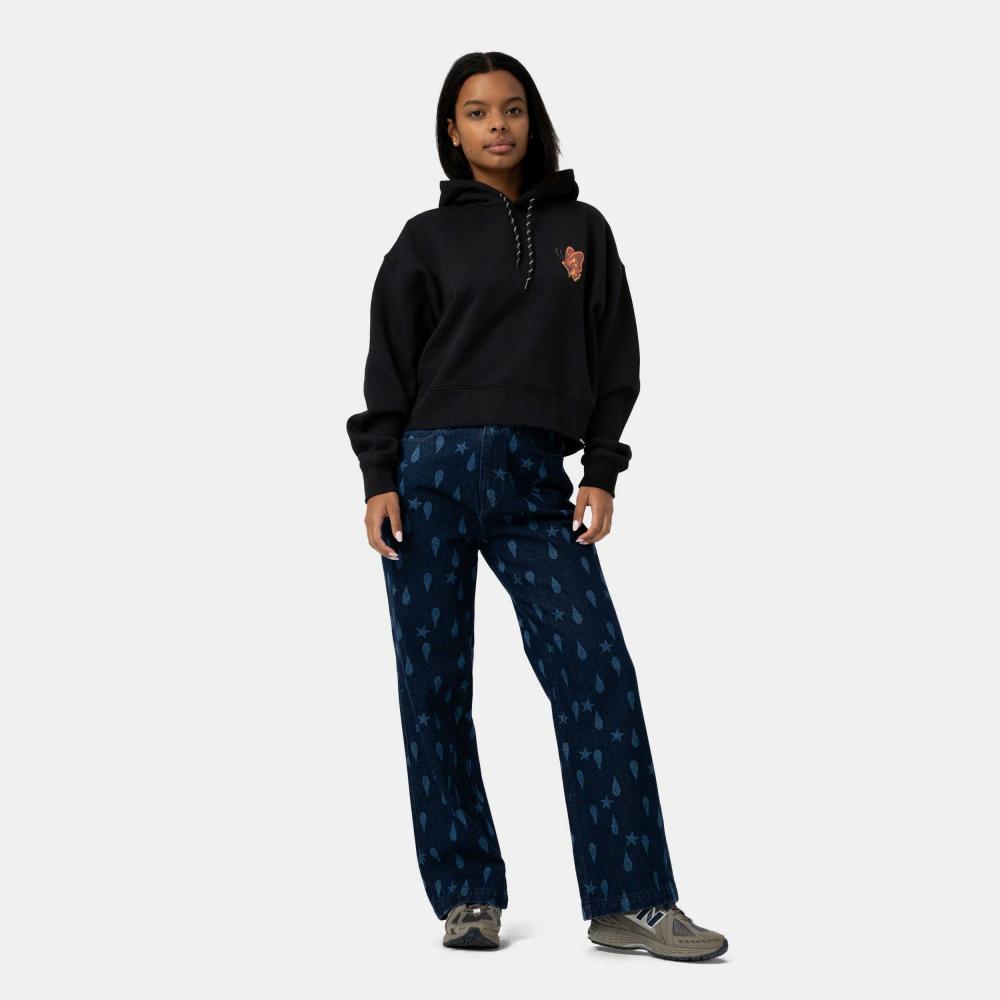 Sweat à capuche femme Santa Cruz Field Check Butterfly Black