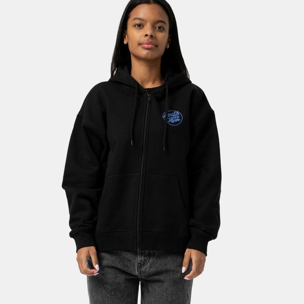 Sweat à capuche femme Santa Cruz SC Nouveau Zip Black