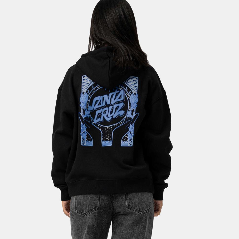 Sweat à capuche femme Santa Cruz SC Nouveau Zip Black