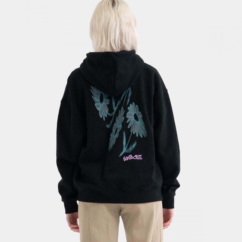 Sweat à capuche femme Santa Cruz Dizzy Daisy Zip Black