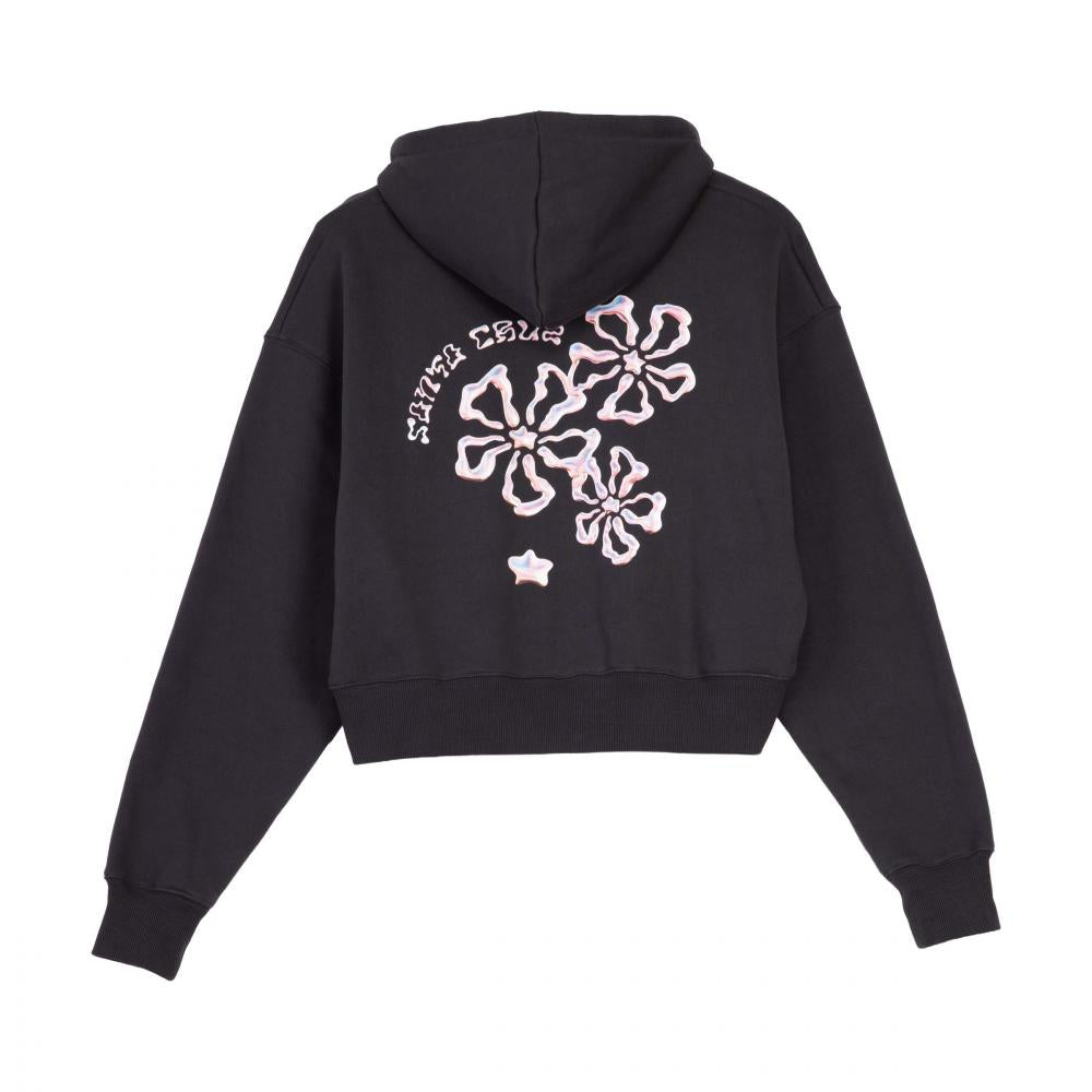 Sweat à capuche femme Santa Cruz Chrome Flower Stack Black Wash