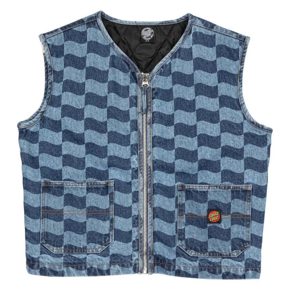 Veste femme Santa Cruz Classic Label Vest Blue Wave Check
