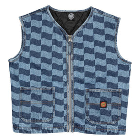 Veste femme Santa Cruz Classic Label Vest Blue Wave Check