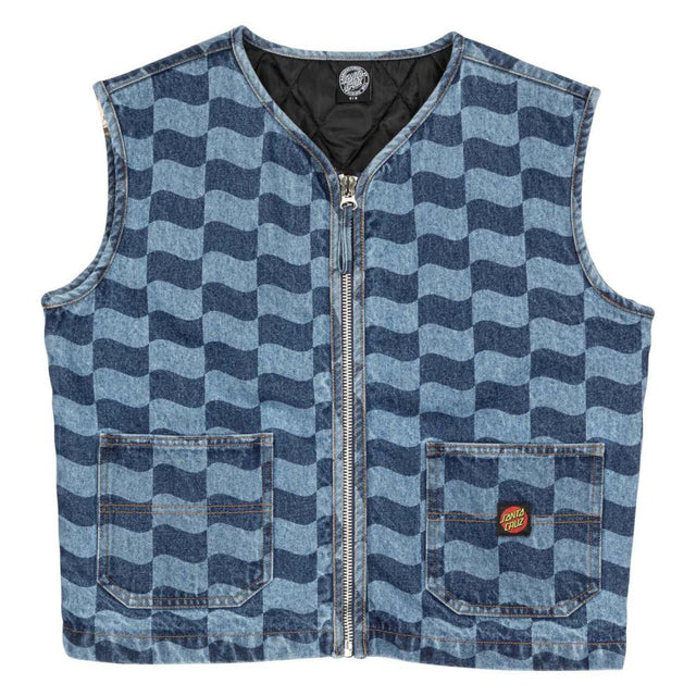 Veste femme Santa Cruz Classic Label Vest Blue Wave Check