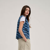 Veste femme Santa Cruz Classic Label Vest Blue Wave Check