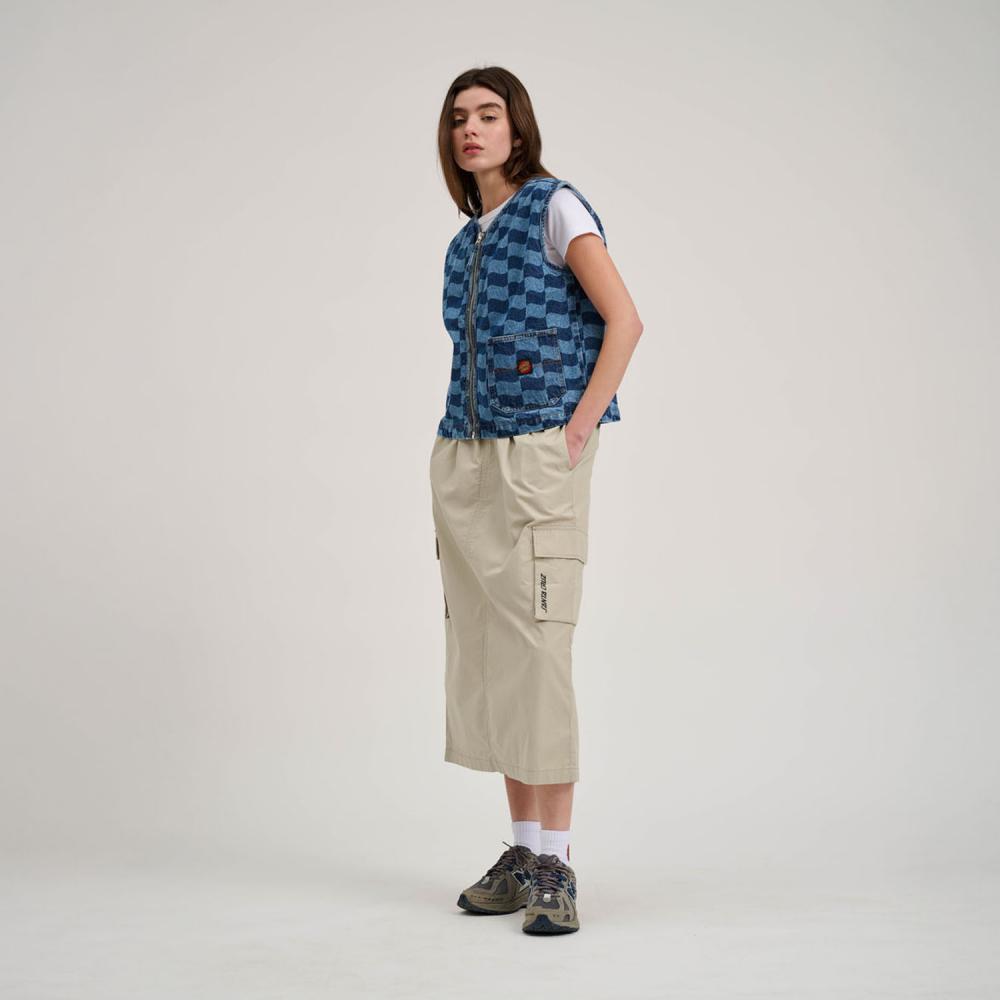 Veste femme Santa Cruz Classic Label Vest Blue Wave Check