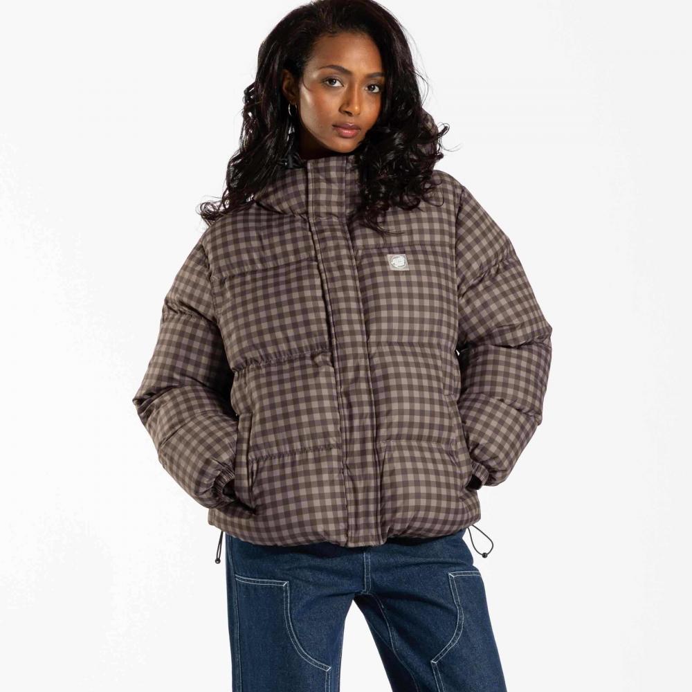 Veste femme Santa Cruz Opus Dot Quilted Brown Gingham
