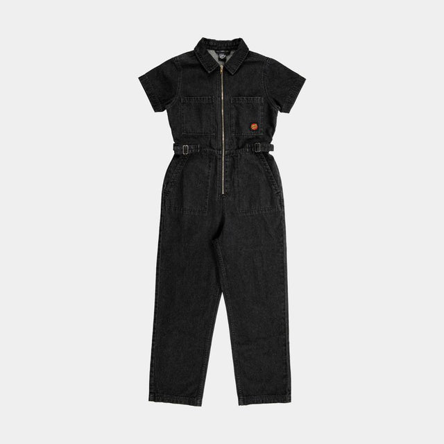 Pantalon femme Santa Cruz Line Up Utility Jumpsuit Black Wash