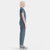 Pantalon femme Santa Cruz Line Up Utility Jumpsuit Light Blue Stripe