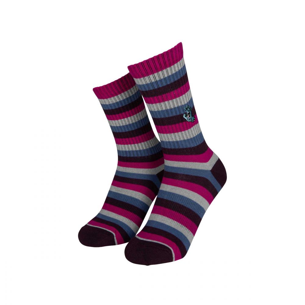 Chaussettes femme Santa Cruz Mini Hand (lot de 2) Dark Cherry & Mist Stripe