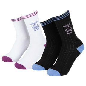 Chaussettes femme Santa Cruz Flower Stripe (lot de 2) Black & White
