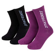 Chaussettes femme Santa Cruz Strip (lot de 2) Berry & Black