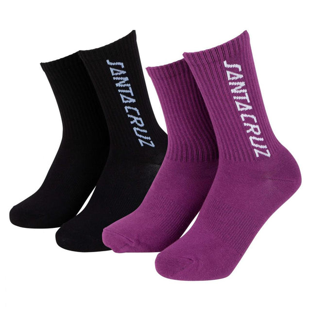 Chaussettes femme Santa Cruz Strip (lot de 2) Berry & Black