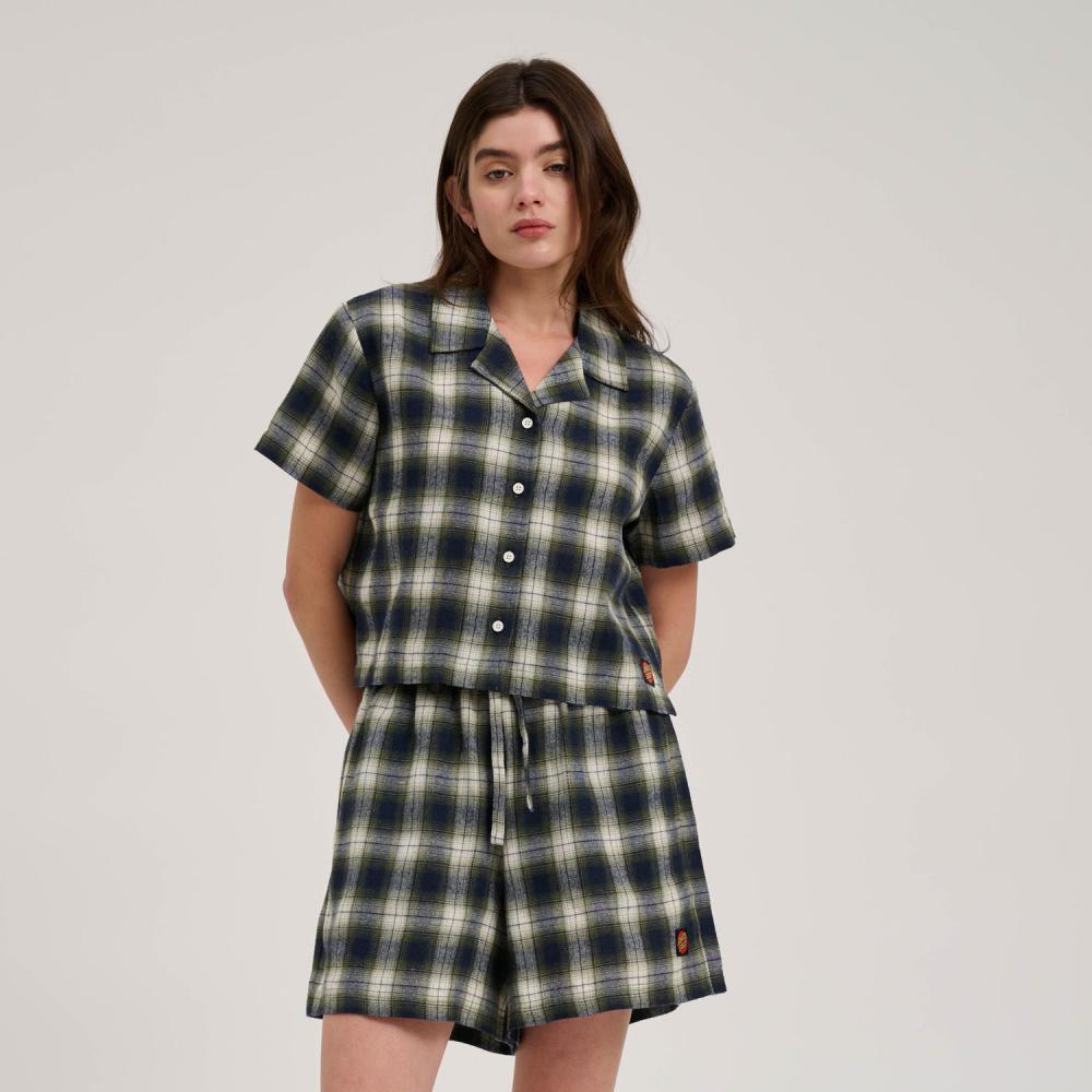 Chemise femme Santa Cruz Classic Check Crop Navy / Green Check