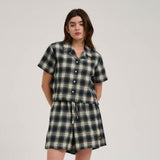 Chemise femme Santa Cruz Classic Check Crop Navy / Green Check