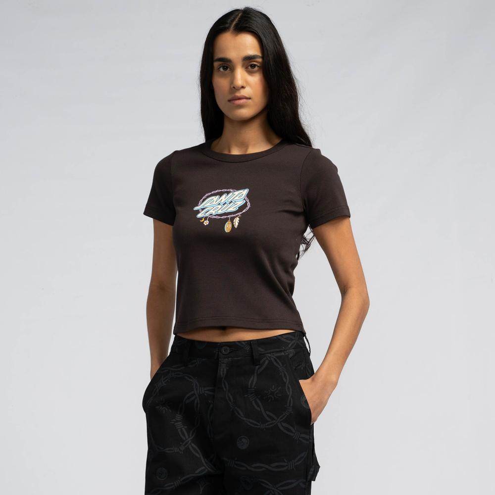 Tee-shirt femme Santa Cruz Barbed Oval Dot Front Ground Coffee