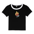 Tee-shirt femme Santa Cruz Lucky Rose Ringer Black / White