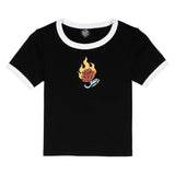 Tee-shirt femme Santa Cruz Lucky Rose Ringer Black / White