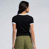 Tee-shirt femme Santa Cruz Lucky Rose Ringer Black / White