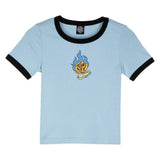 Tee-shirt femme Santa Cruz Lucky Rose Ringer Crystal Blue / Black