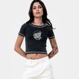 Tee-shirt femme Santa Cruz Moon Dot Reflection Front Black Acid Wash