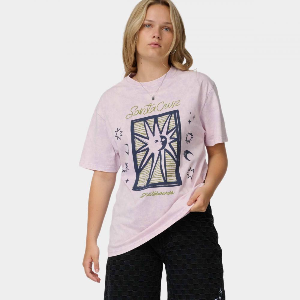Tee-shirt femme Santa Cruz Sun Stamp Script Lilac Acid Wash