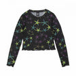 Tee-shirt manches longues femme Santa Cruz Strip Digi Mesh Crop Starfish Repeat