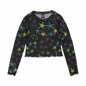 Tee-shirt manches longues femme Santa Cruz Strip Digi Mesh Crop Starfish Repeat