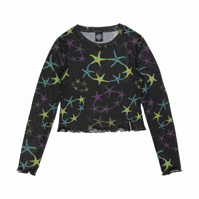 Tee-shirt manches longues femme Santa Cruz Strip Digi Mesh Crop Starfish Repeat