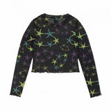Tee-shirt manches longues femme Santa Cruz Strip Digi Mesh Crop Starfish Repeat