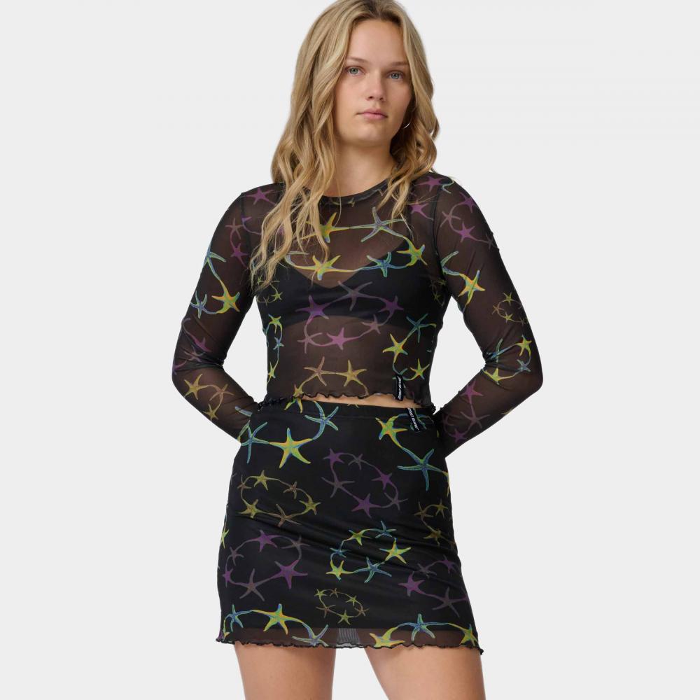 Tee-shirt manches longues femme Santa Cruz Strip Digi Mesh Crop Starfish Repeat