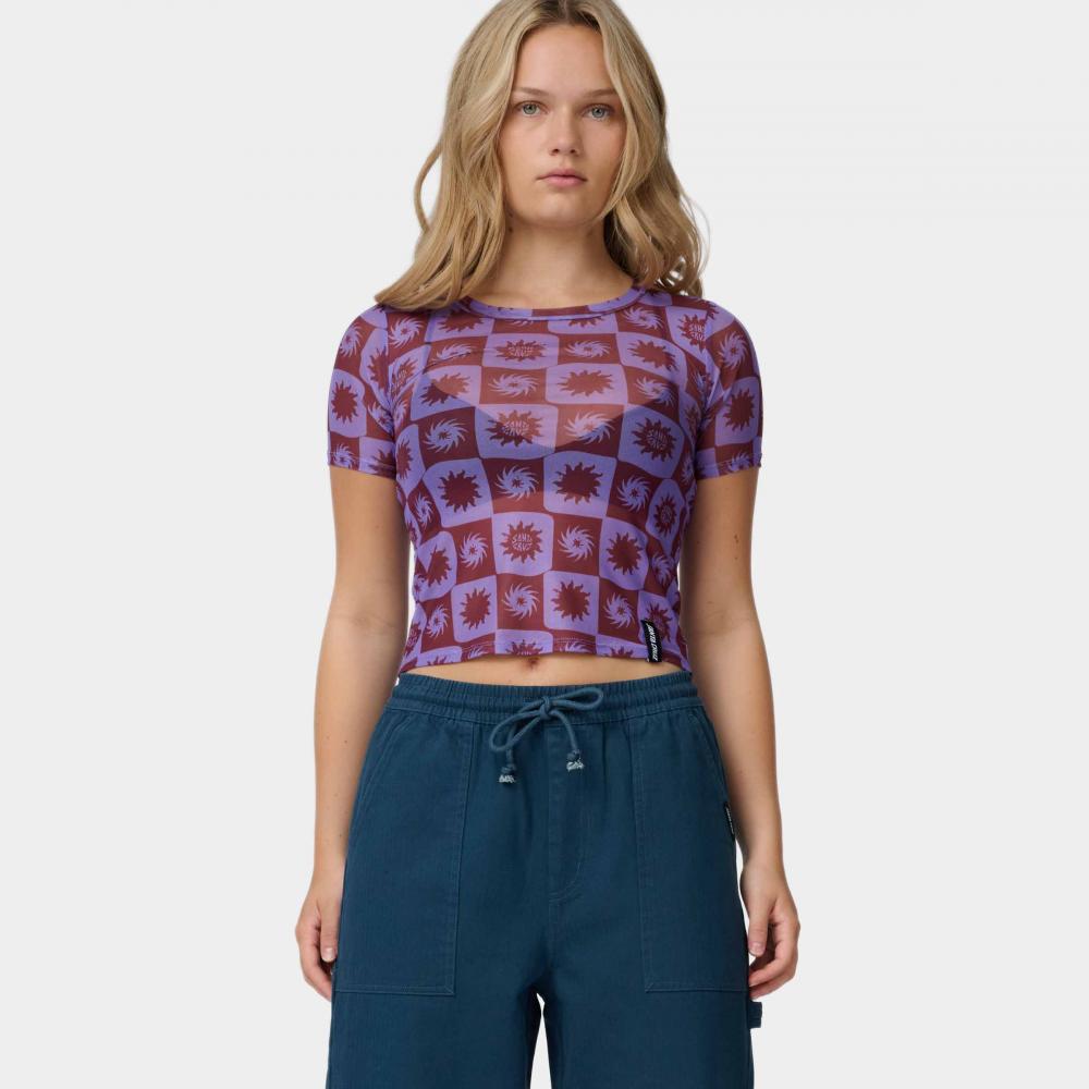 Top femme Santa Cruz Strip Digi Mesh Purple Sun Daze